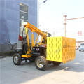 55KW wheeled mini fence post vibrating pile driver with air compressor